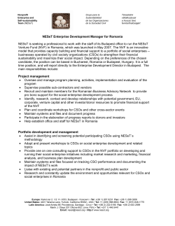 NESsT Enterprise Development Manager for Romania