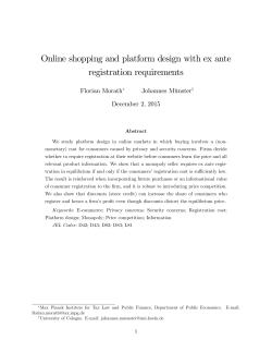 Online shopping and platform design with ex ante registration
