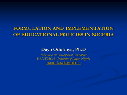 formulation and implementation of educational policies in nigeria