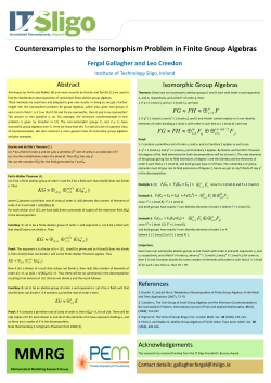 Fergal Gallagher and Leo Creedon Abstract Acknowledgements