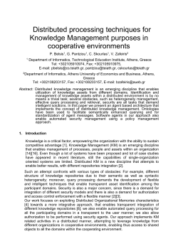 Distributed processing techniques for Knowledge Management