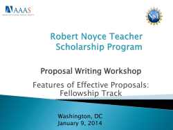 Features of Effective Proposals - Robert Noyce Teacher Scholarship