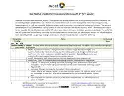 Best Practice Checklist for Choosing and Working with Third