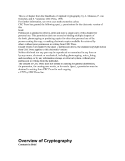 This is a Chapter from the Handbook of Applied Cryptography, by A