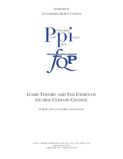 GAME THEORY AND THE ETHICS OF GLOBAL CLIMATE CHANGE