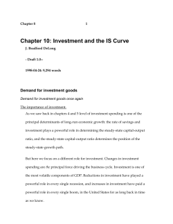 Chapter 10: Investment and the IS Curve