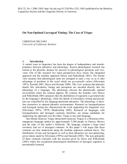 On Non-Optimal Laryngeal Timing: The Case of Trique