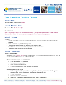 Coalition Charter Template - North Carolina Quality Center