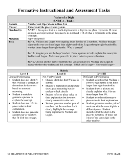 5.NBT Tasks - 3-5 Formative Instructional and Assessment Tasks