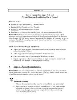 MODULE 3 How to Manage Our Anger Well and Prevent Situations