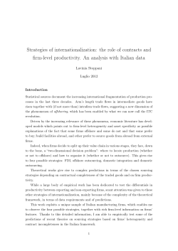 Strategies of internationalization