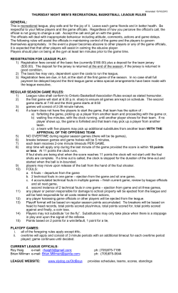 MEN`S BASKETBALL LEAGUE RULES