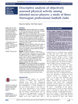 Descriptive analysis of objectively assessed physical activity among