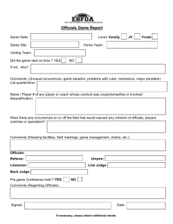 Officials Game Report