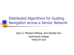 III. Distributed Algorithms for Guiding Navigation across a Sensor