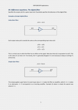 05: Difference equations, The digital filter