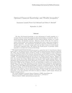 Optimal Financial Knowledge and Wealth InequalityThe research