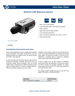 www.vicon-security.com Data/Spec Sheet V923