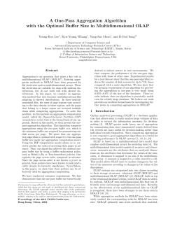 A One-Pass Aggregation Algorithm with the Optimal Buffer Size in