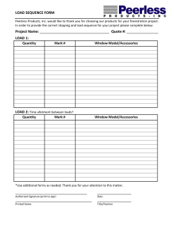 LOAD SEQUENCE FORM Project Name