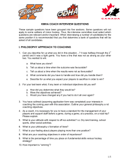 interview questions - Kanata Minor Hockey Association