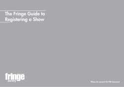 The Fringe Guide to Registering a Show