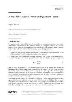 A Basis for Statistical Theory and Quantum Theory