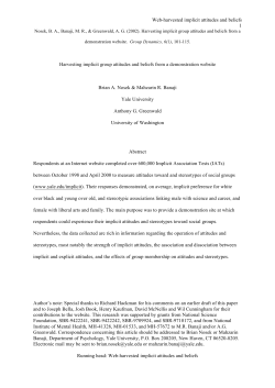 Web-harvested implicit attitudes and beliefs 1 Harvesting implicit