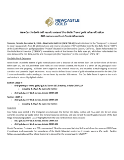NewCastle Gold drill results extend Oro Belle Trend gold