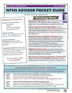 Backup of NTHS Advisor Pocket Guide