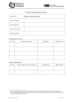 Project Management Plan