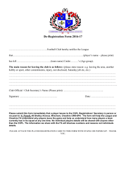 De-registration Form 2016-17 - Cheshire Girls Football League