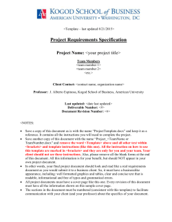 Requirements and Use Case Templates