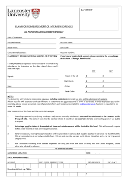 6. Please note that Taxi fares will normally only be reimbursed at the