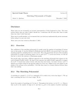 The matching polynomial of a graph.