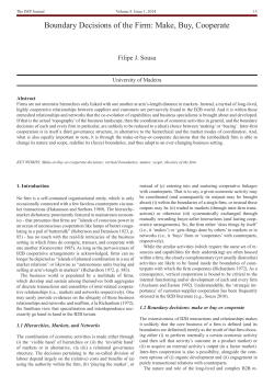 Boundary Decisions of the Firm: Make, Buy