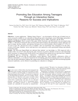 Promoting Sex Education Among Teenagers Through an Interactive