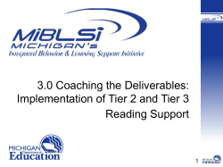 Coaching the Deliverables