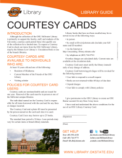 courtesy cards - Edmon Low Library