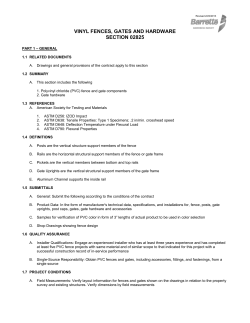 Revised 2/22/2013 VINYL FENCES, GATES AND HARDWARE