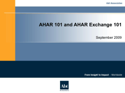 AHAR 101 and AHAR Exchange 101 trainings