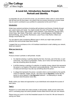 AQA A-Level Art, Introductory Summer Project: Portrait and Identity