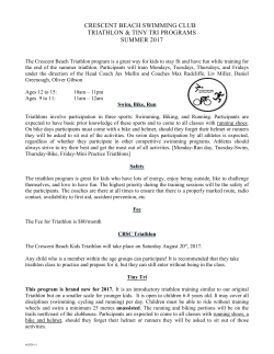 Swim, Bike, Run - Crescent Beach Swimming Club