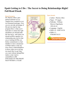 Epub Getting to I Do : The Secret to Doing