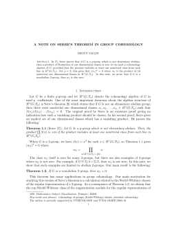 A NOTE ON SERRE`S THEOREM IN GROUP COHOMOLOGY 1