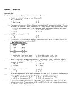 Semester Exam Review