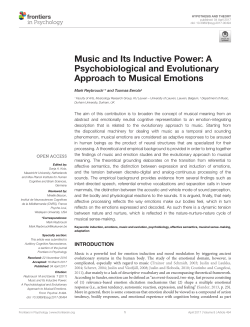Music and Its Inductive Power: A Psychobiological and Evolutionary