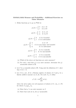 MAS451/6352 Measure and Probability