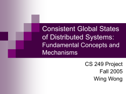 Consistent Global States of Distributed Systems: Fundamental