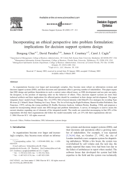 Incorporating an ethical perspective into problem formulation